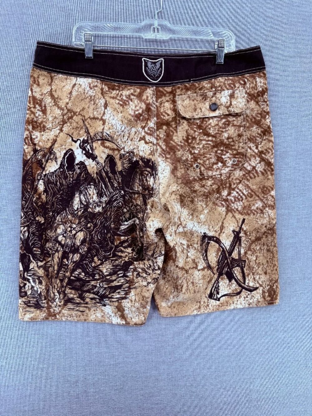 Apprime Board Shorts Mens 2XL 10" Wicked Beach Swim Trunks Y2K Grunge